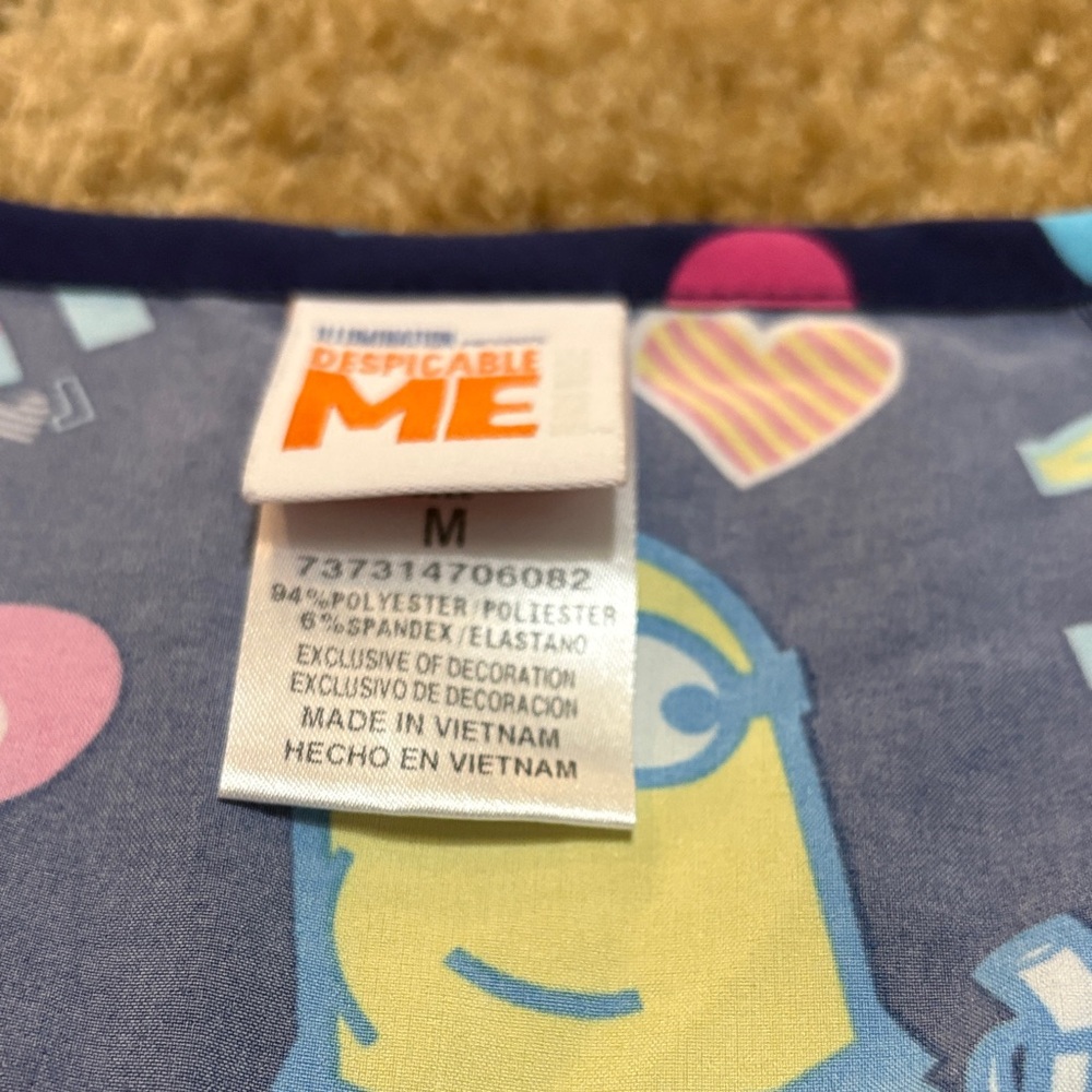 Universal Despicable Me Cartoon Print scrub Top - Picture 2 of 3